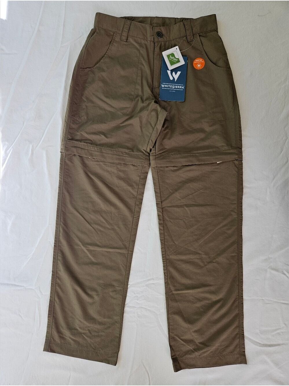 White Sierra Women's Sierra Point Bark 29-Inch Inseam Convertible Pant NWT XS